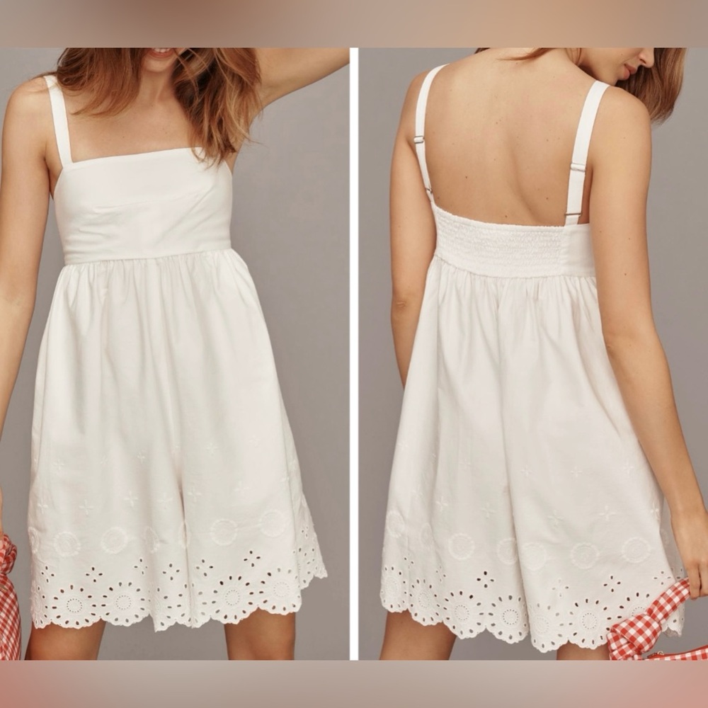 Anthropologie Maeve Sleeveless Eyelet Romper